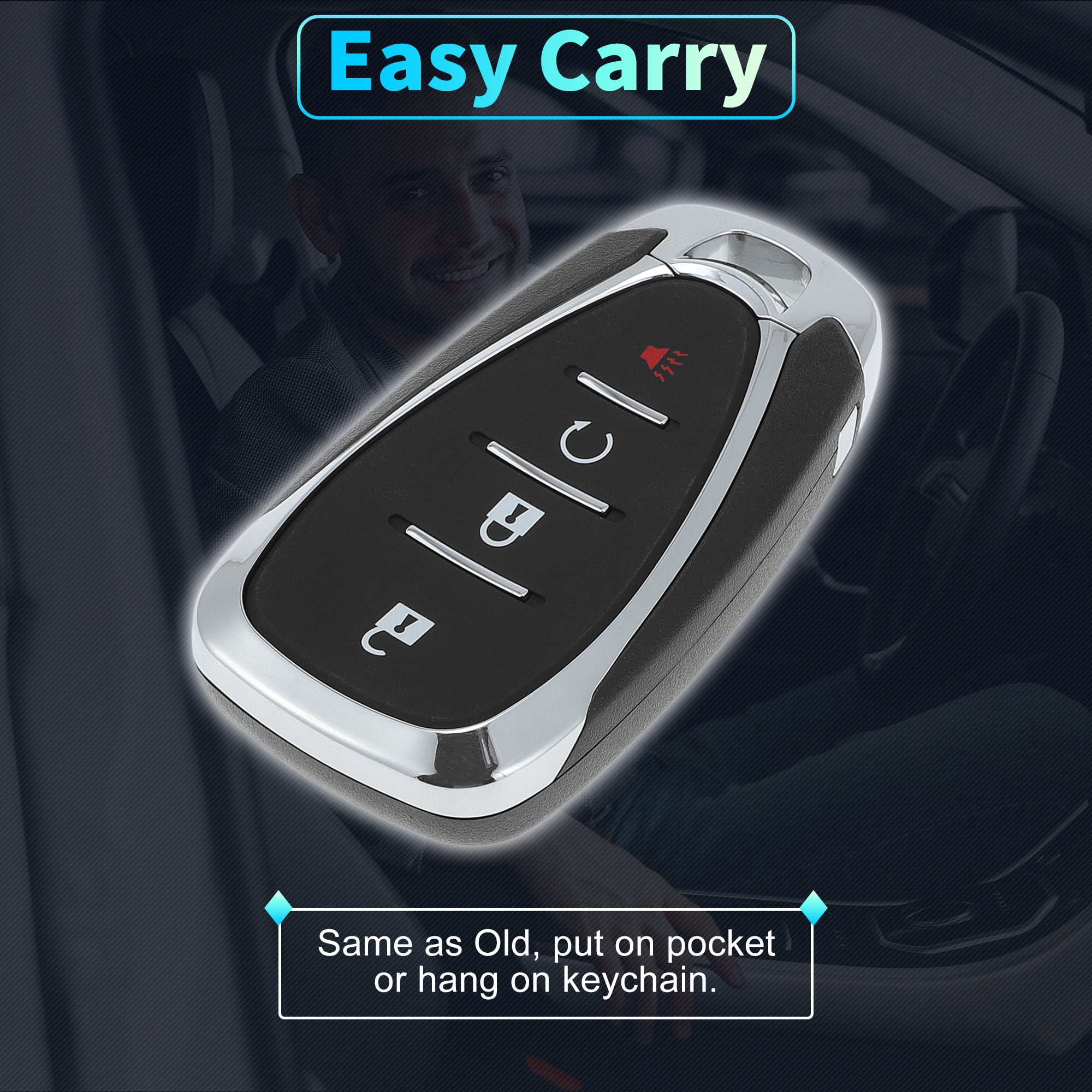 HYQ4ES 433 MHz Replacement Keyless Entry Remote Smart Key Fob for Chevrolet Blazer Traverse 21-22 for Chevy Bolt EUV EV 22-23 for Chevy Trailblazer 21-23 No.13535665 4 Buttons