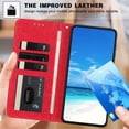 thumbnail image 5 of For Apple iPhone 15 6.1" Flower Embossed Buckle Case, Card Slots/Pocket, PU Leather Flip Wallet Case With Short Wrist Strap,Red,For iPhone 15, 5 of 7