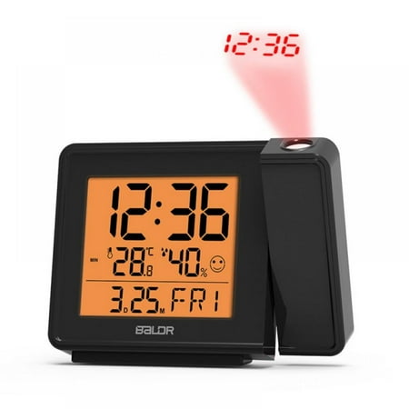 

Projection Alarm Clock - Atomic Clock Project Time on Ceiling for Bedrooms Display Calendar Indoor Temperature Adjustable