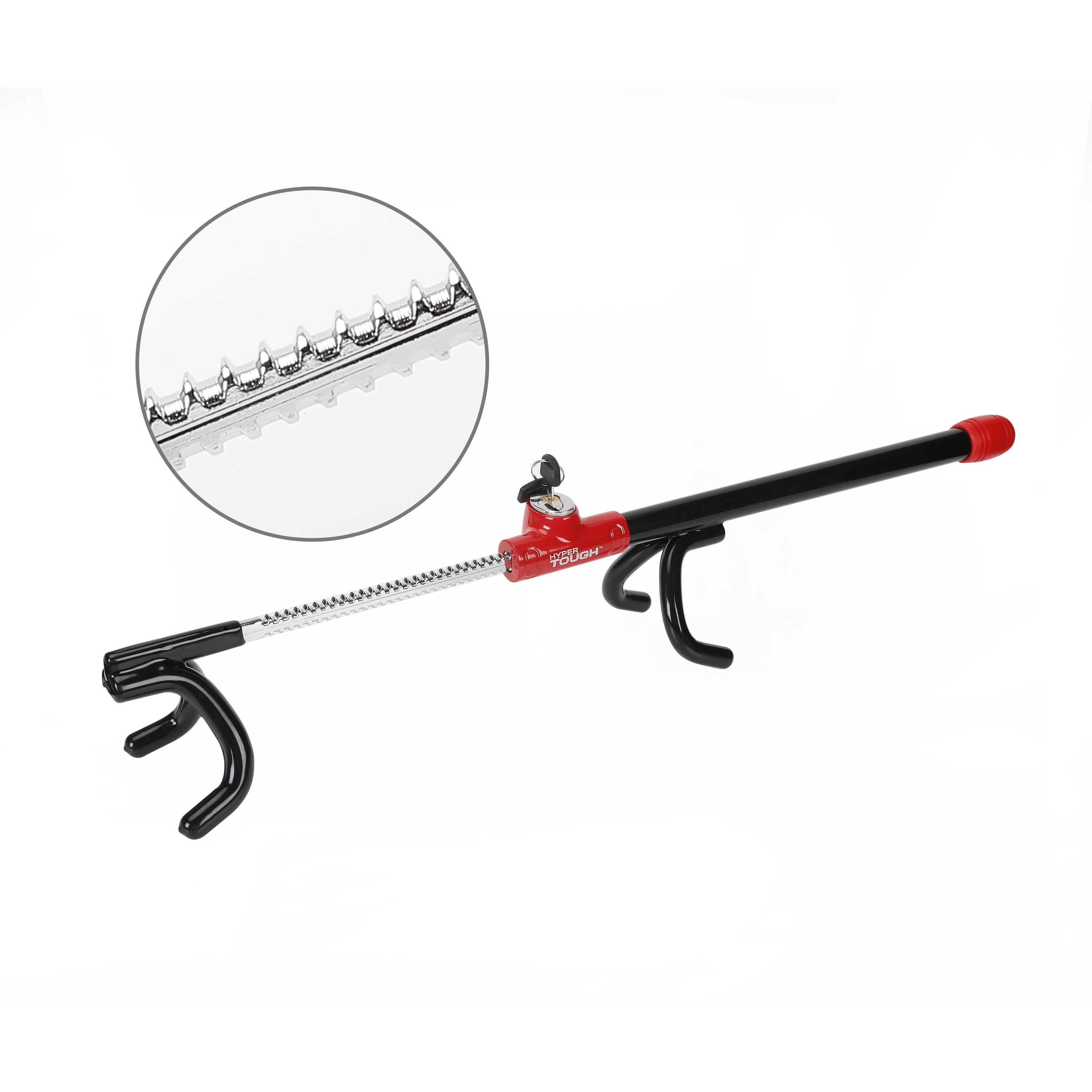 Hyper Tough AntiTheft Steering Wheel Lock, Red, Black, Model 7867