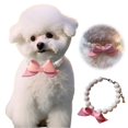 thumbnail image 2 of Pet Necklace with Pink Bow No-toxic Plastic Pet Collar with Extended Chain Bead Neck Chain for Cats Small Medium Dogs Pets Suppies, 2 of 7