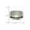 thumbnail image 6 of Grey Titanium Ring Band Wedding Grooved 8mm Polished, 6 of 6