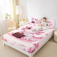thumbnail image 4 of Homewish Cartoon Animal Axolotl Bed Sheets,Cherry Blossom King Sheets,Pink Cute Salamander Sheet Set,For Teens,Microfiber Bedroom Decor,4 Pieces, 4 of 7