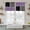 Purple, variant on Purple Black Tier Curtains 24 Inch Length, Farmhouse Striped Modern Abstract Art Cafe Short Curtains for Bathroom Over Sink, Small Kitchen Curtain Light Filtering Tiered Drapes 2 Panels 27.5"Wx24"L