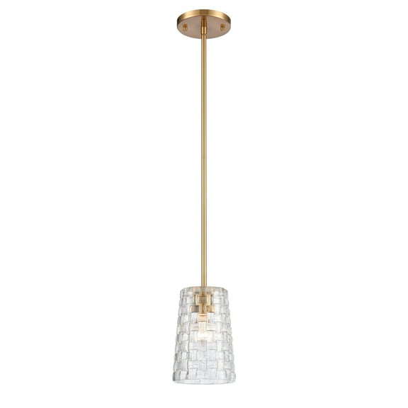 Elk Home 5.5-Inch Wide Lightweave Pendant, Traditional, Satin Brass