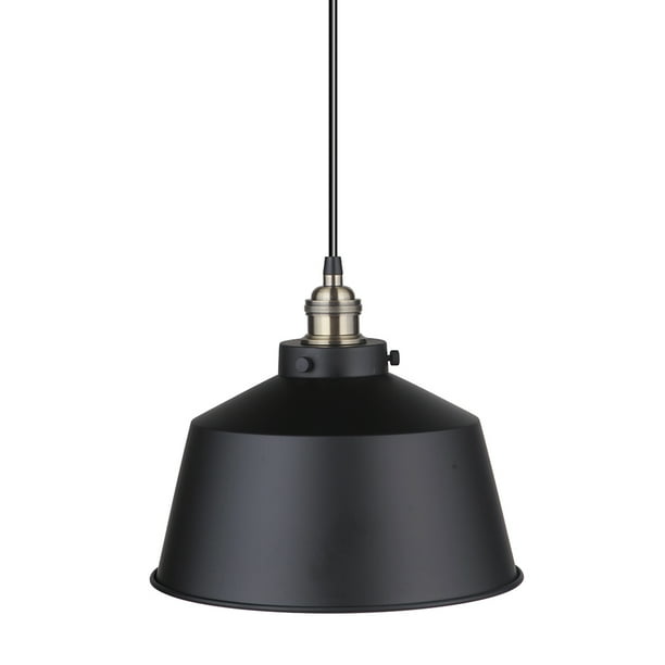 Instant Pendant Recessed Light Conversion Kit Brushed Bronze Industrial Metal Dome Shade