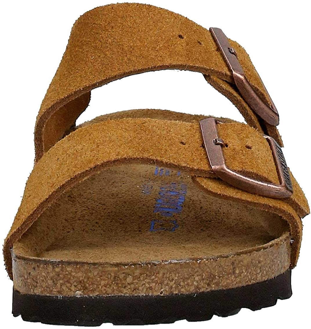 BIRKENSTOCK 1009526: ARIZONA SFB SUEDE LEATHER SANDALS, MINK, 42 EU