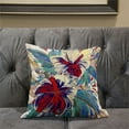 thumbnail image 5 of Amrita Sen Designs  16 x 16 in. Hawaii Floral Duo Broadcloth Indoor & Outdoor Blown & Closed Pillow - White, Blue & Red, 5 of 5