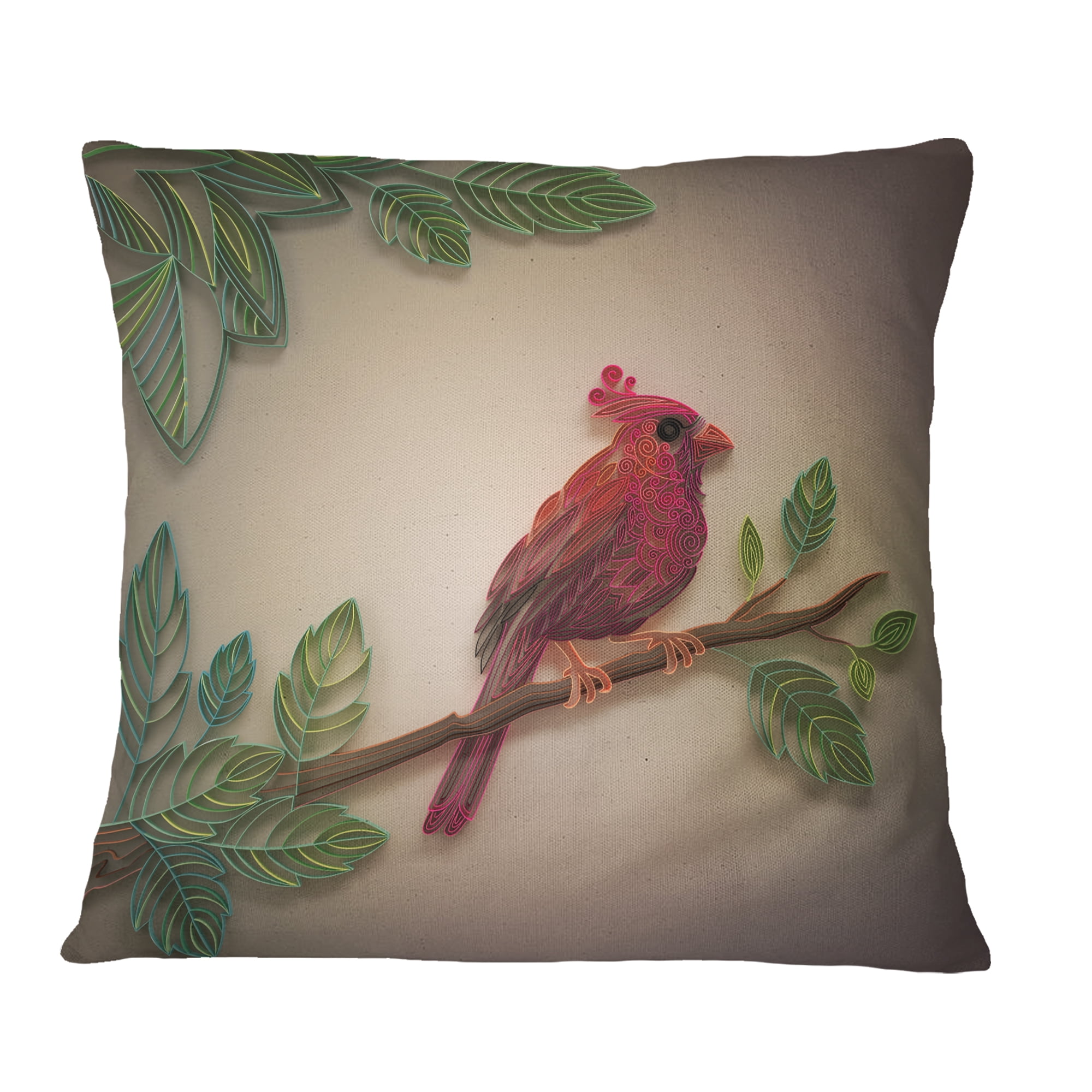 red cardinal throw pillow