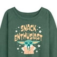thumbnail image 3 of Star Wars - The Mandalorian Snack Enthusiast Grogu  - Wo Men's French Terry Long Sleeve Pullover, 3 of 5