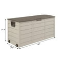 thumbnail image 2 of 75gal 260L Outdoor Garden Plastic Storage Deck Box for Chest Tools, Cushions, Toys, Lockable Seat, Brown, 2 of 9
