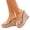 Beige, variant on Women's Bowknot Clear Wedge Sandals Breathable Open Toe Slip On Mule Lightweight Non Slip Heels Dress Shoes Red Size 9.5