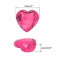 thumbnail image 2 of Uxcell 20Pcs Acrylic Heart Rhinestone 25mm Flat Back Plastic Gems for Jewelry Making, Pink Red, 2 of 7