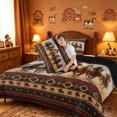 thumbnail image 4 of meiyoeat Vintage Cowboy Horse Aztec Print Full Size Comforter Sets For Boys,Rustic Western Pattern Bedding Comforter Set,Reversible,3 Pieces,1 Comforter and 2 Pillowcases, 4 of 7