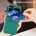 thumbnail image 3 of Dteck Card Holder Wallet Case for Samsung Galaxy Z Flip 5,Luxury Leather Hinge Protection Case Hybrid PC Back Cover with Wrist Strap for Samsung Galaxy Z Flip 5,Green, 3 of 5