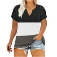thumbnail image 6 of Womens Plus Size,Women Shirts Short Sleeve Loose Plus Size Tee Tops V-Neck Tunic Blouse, 6 of 7