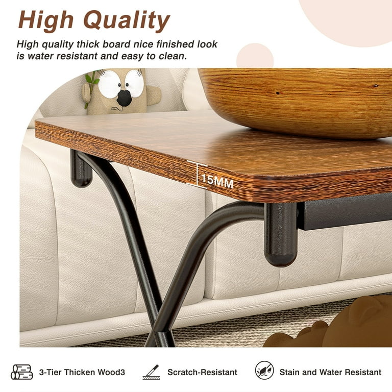 VECELO Wooden Multi-Purpose Coffee Table with Storage Shelf, X