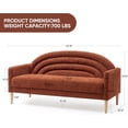 thumbnail image 6 of Zanmintaobo 63.8" Mid-Century Modern Loveseat,Tufted Rainbow Back Linen Upholstered Small Couch for Living Room & Apartment,700 LBS Capacity,Ocher, 6 of 8