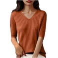 thumbnail image 2 of Timegard Tops for Women Crewneck Short Sleeve Tee Casual Going out Tops Shirts Summer Solid Color, 2 of 3