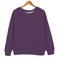 thumbnail image 6 of Comdrip Crewneck Sweatshirts Women, Women's Fashion Solid Color Casual Long Sleeve Hooded Sweatshirt for Fall/Winter Sweatshirt Women Purple M, 6 of 9