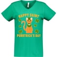 thumbnail image 3 of Inktastic St. Patrick's Day Happy Saint Purrtrick's Day Women's V-Neck T-Shirt, 3 of 5