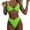Green, variant on WREESH Womens High Cut Bikini Swimsuits for 2 Piece Hawaiian Tropical Print Swim Cami Bra and Ruffles Bathing Sets Beachwear Light Blue