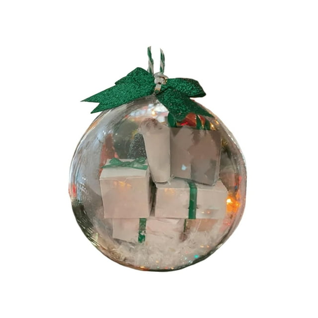 Transparent Christmas Ball Decorative Baubles,Christmas Tree Decoration Ornament Style B