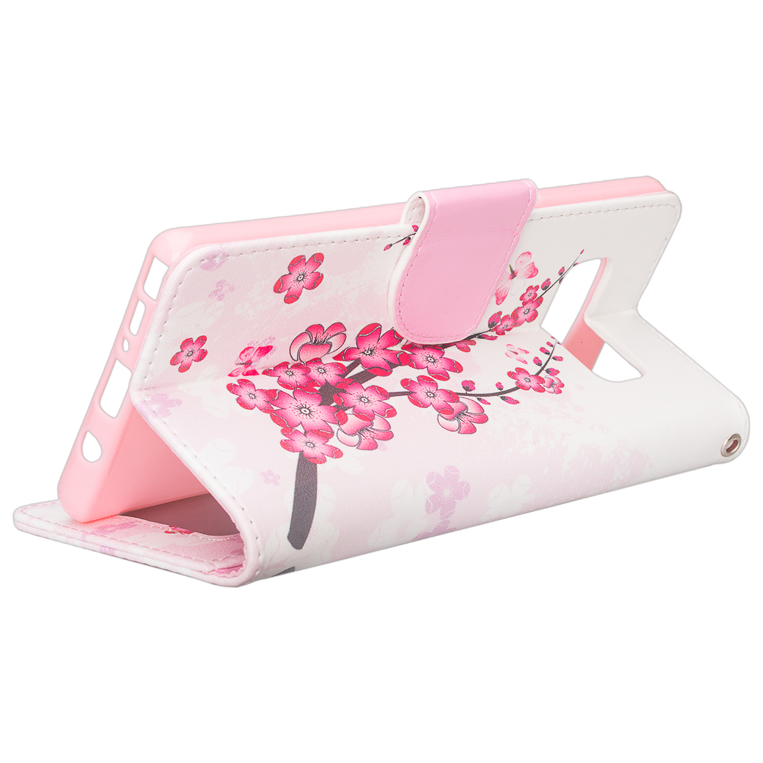 Design Wallet Stand Case for Samsung Galaxy Note 8 Exact Fit with Handstrap
