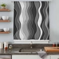 thumbnail image 5 of Black Stripes Sheer Curtains 54 Inches Long, Modern Simple Greyish Gradient Lines Light Filering Curtains, Breathable Simi Curtain Privacy Drapes for Kitchen Bathroom Small Window Treatment, 5 of 9