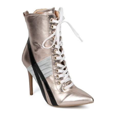 Women Pointy Toe Sports Stripe Lace Up Stiletto Bootie - HF17 by Wild Diva Collection Women Pointy Toe Sports Stripe Lace Up Stiletto Bootie - HF17 by Wild Diva Collection