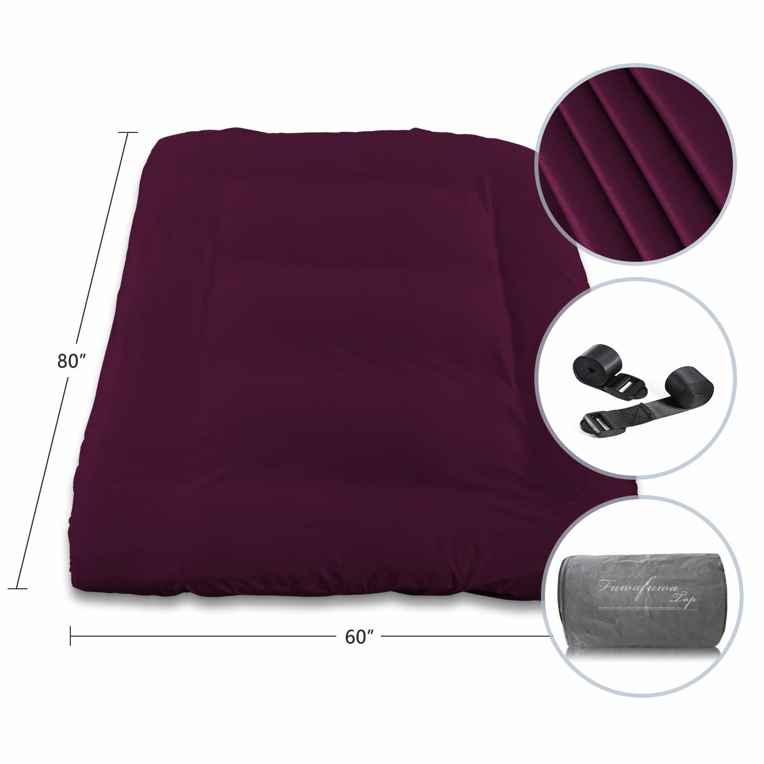 Japanese Floor Mattress Futon Mattress Thicken Sleep Mat Grey Mattress Burgundy Mattress Cover