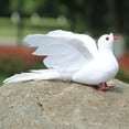 thumbnail image 4 of Yesbay Simulation Pigeon Vivid 3D Eyes Sequins Design Realistic Looking Adorable Appearance Decorative Foam Artificial Bird Pigeon Wedding Party Desktop Statue for Home, 4 of 7