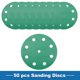 thumbnail image 3 of Discos de lijado de 5 pulgadas con 9 agujeros 1000 grano redondos de papel de lija con gancho y lazo de óxido de aluminio verde 50 piezas, 3 of 6
