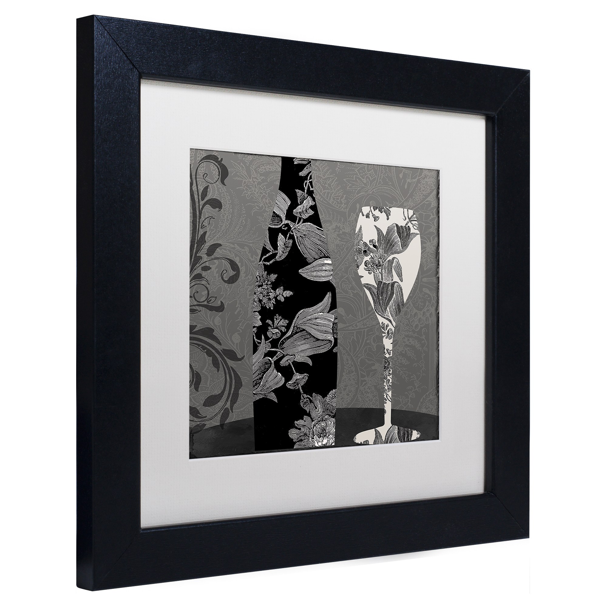 Trademark Fine Art "Vin Elegant II" Canvas Art by Color Bakery White Matte, Black Frame