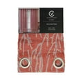 thumbnail image 2 of Single (1) Coral and Gray Window Curtain Panel: Wide 54" x 84", Sheer, Silver Grommets, Branch Design, 2 of 2