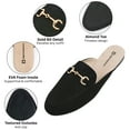 thumbnail image 3 of Alpine Swiss Erin Womens Flat Mules Loafers Round Toe Blackless Slide on Shoes, 3 of 7
