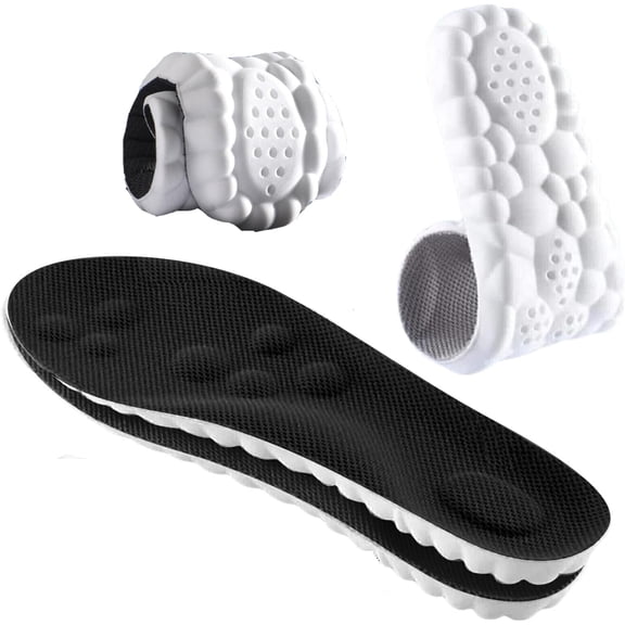 4D Shoe Cloud Insoles for Men Women, Super Soft Comfort Insoles with U-Shape Memory Foam, Breathable & Shock Absorption for Sports Work All Day Standing