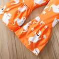thumbnail image 6 of 2PCS Toddler Baby Girls Halloween Outfits Long Sleeve Ruffle Cartoon Ghost T-shirt Top+ Wide Leg Pant, 6 of 7