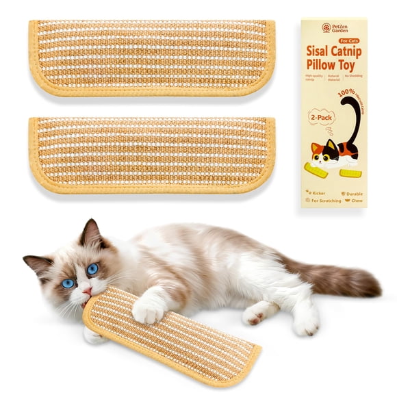 Juguete almohada de sisal con catnip para gatos PetZen Garden, 2 unidades, 8000 mg