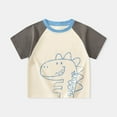thumbnail image 2 of XUELUO Toddler Boys Athletic Shirts Summer Cartoon Dinosaur Print Crew Neck Short Sleeve Loose Tops Tee Shirts Activewear,Gray,3-4 Years, 2 of 9