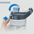 thumbnail image 2 of 26oz Grey Water Bottle No Straw, Clear Bottles with Handle Easy Carried, Wide Mouth AUTOSPOUT Leak Proof Locking Button Flip Up Lid, Suit Sports School Travel Office Gym etc., 2 of 8