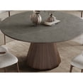 thumbnail image 3 of Casabianca Home Eric 53 in round dining table with walnut base and gray marbled ceramic top., 3 of 8