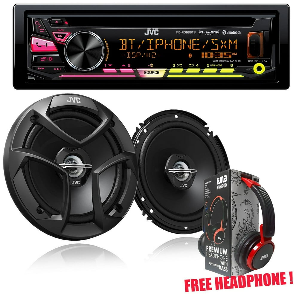 Package _ JVC KD_RD98BTS Single DIN Bluetooth In_Dash CD_AM_FM Car