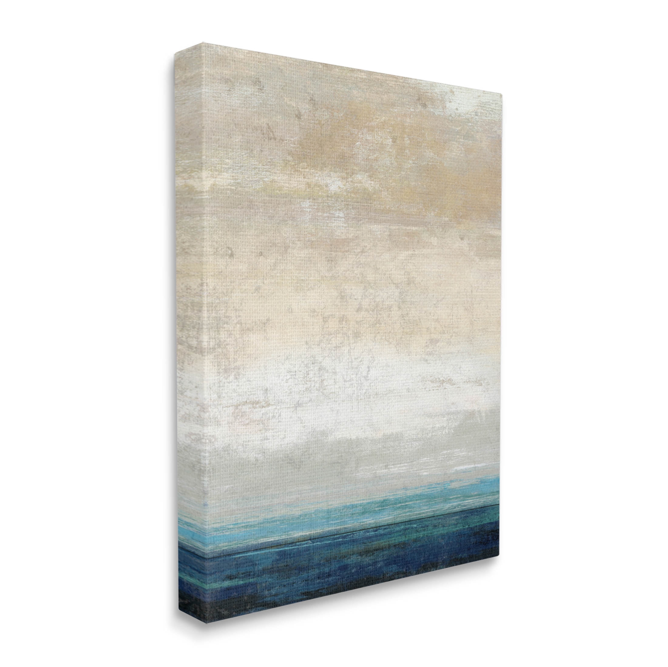 Stupell Industries Distressed Ocean Landscape Abstract Painting Gallery Wrapped Canvas Print Wall Art, Design by Suzanne Nicoll