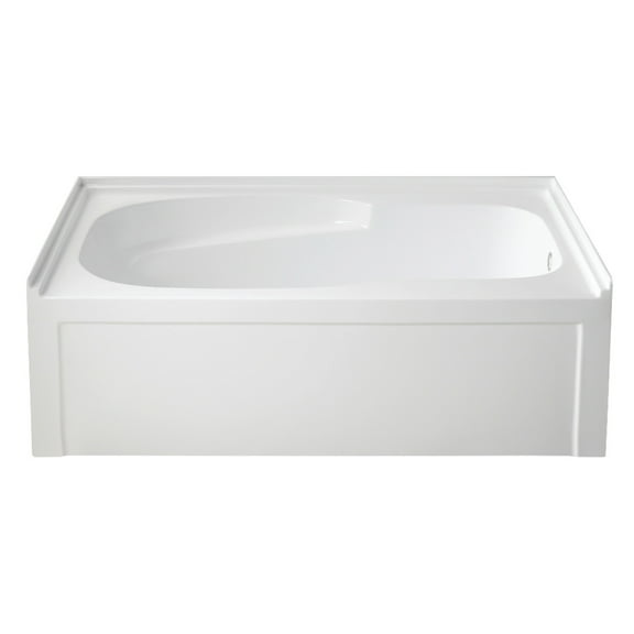 Aqua Eden VTAM6031R21A 60-Inch Anti-Skid Acrylic 3-Wall Alcove Tub with Right Hand Drain Hole, White