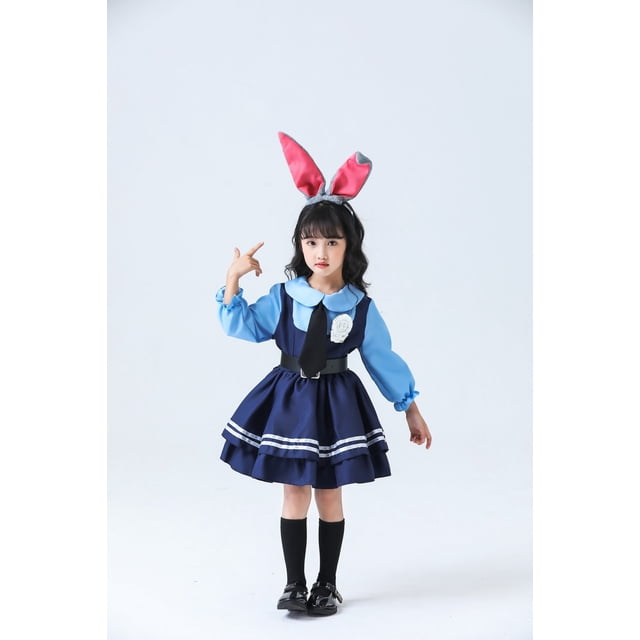 Disfraz de policía Judy de la película Crazy Animal City, disfraz de anime de conejo, disfraz de sheriff para padre e hijo