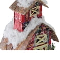 thumbnail image 3 of Northlight 5" Classic Plaid Glitter Snow Covered Barn Christmas Ornament - Red, 3 of 5