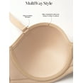 thumbnail image 4 of Wingslove Women's Strapless Bra Push Up Full Coverage Plus Size Bra Underwire Multiway Contour Red Carpet, Nude 34G, 4 of 6