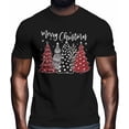 thumbnail image 2 of Camisetas gráficas informales de manga corta con árbol de Navidad rojo sobre fondo negro para hombre, 2 of 8