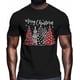 thumbnail image 2 of Camisetas gráficas informales de manga corta con árbol de Navidad rojo sobre fondo negro para hombre, 2 of 8